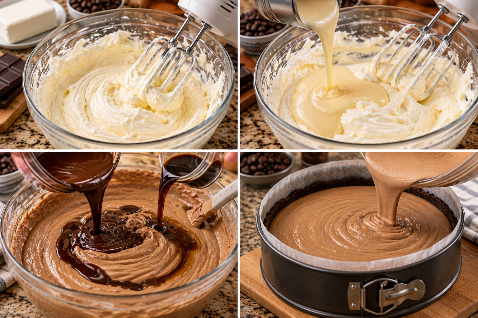 3-Ingredient Mocha Cheesecake step by step