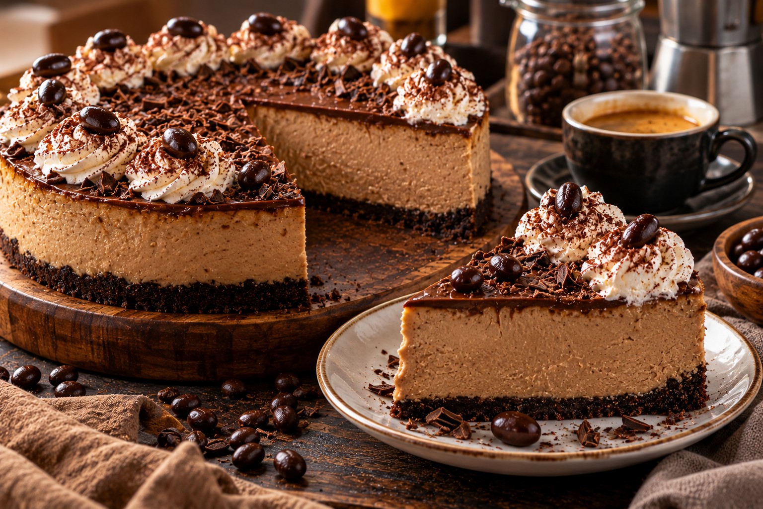 3-Ingredient Mocha Cheesecake