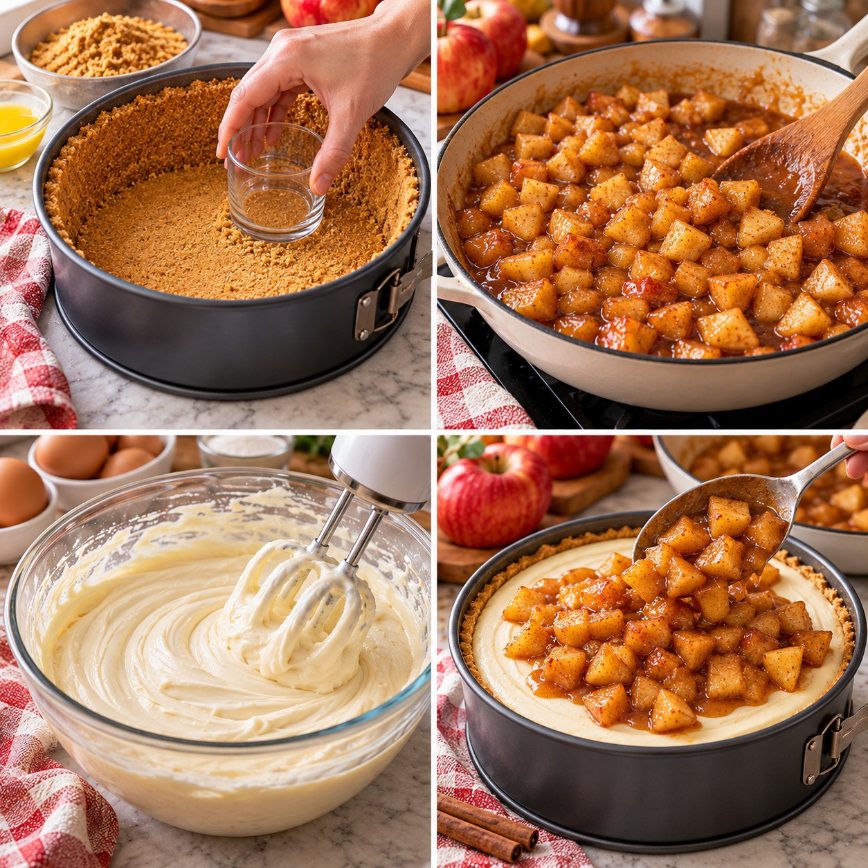 Apple Pie Cheesecake step by step