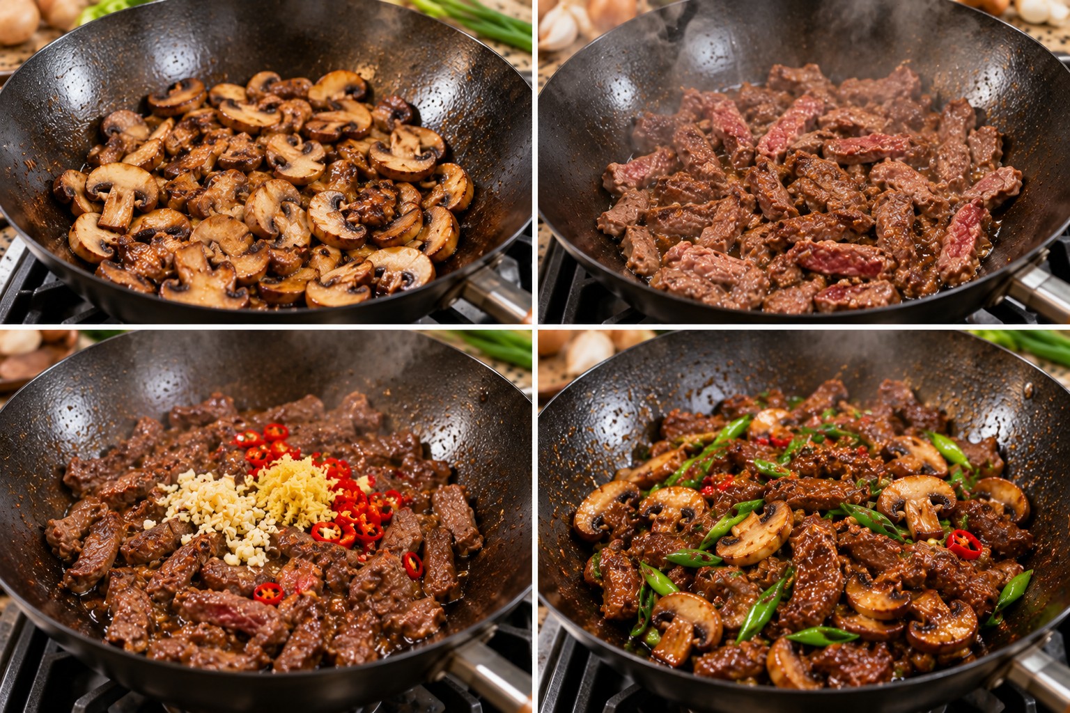 Beef and Mushroom Stir Fry step by step