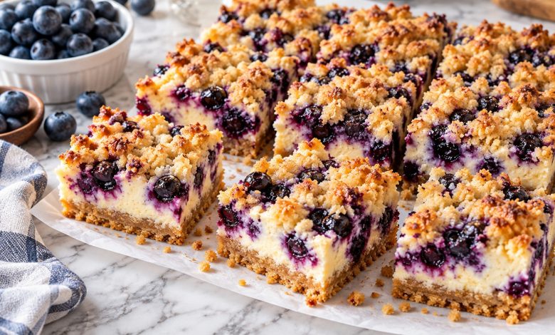 Blueberry Muffin Cheesecake Bars