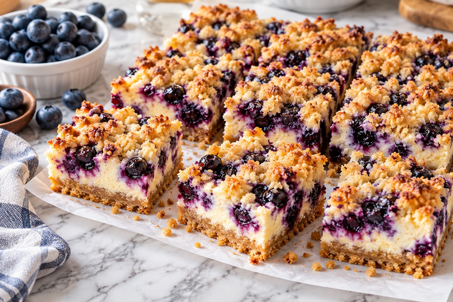 Blueberry Muffin Cheesecake Bars