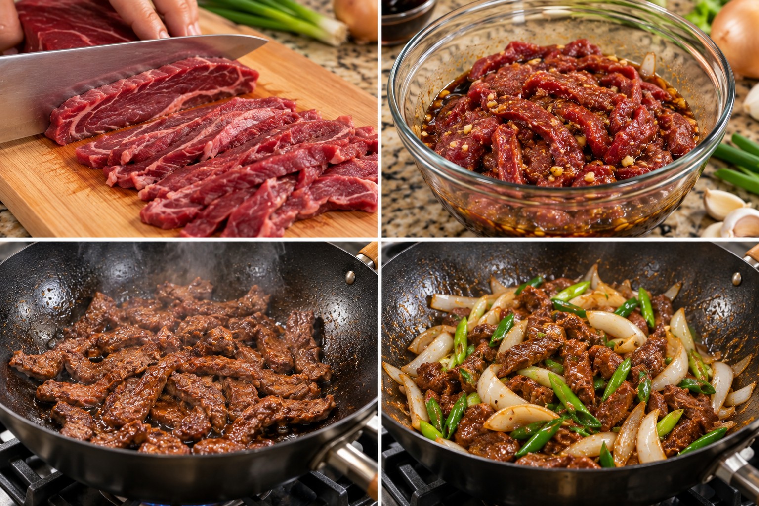Chinese Beef and Onion Stir Fry step by step