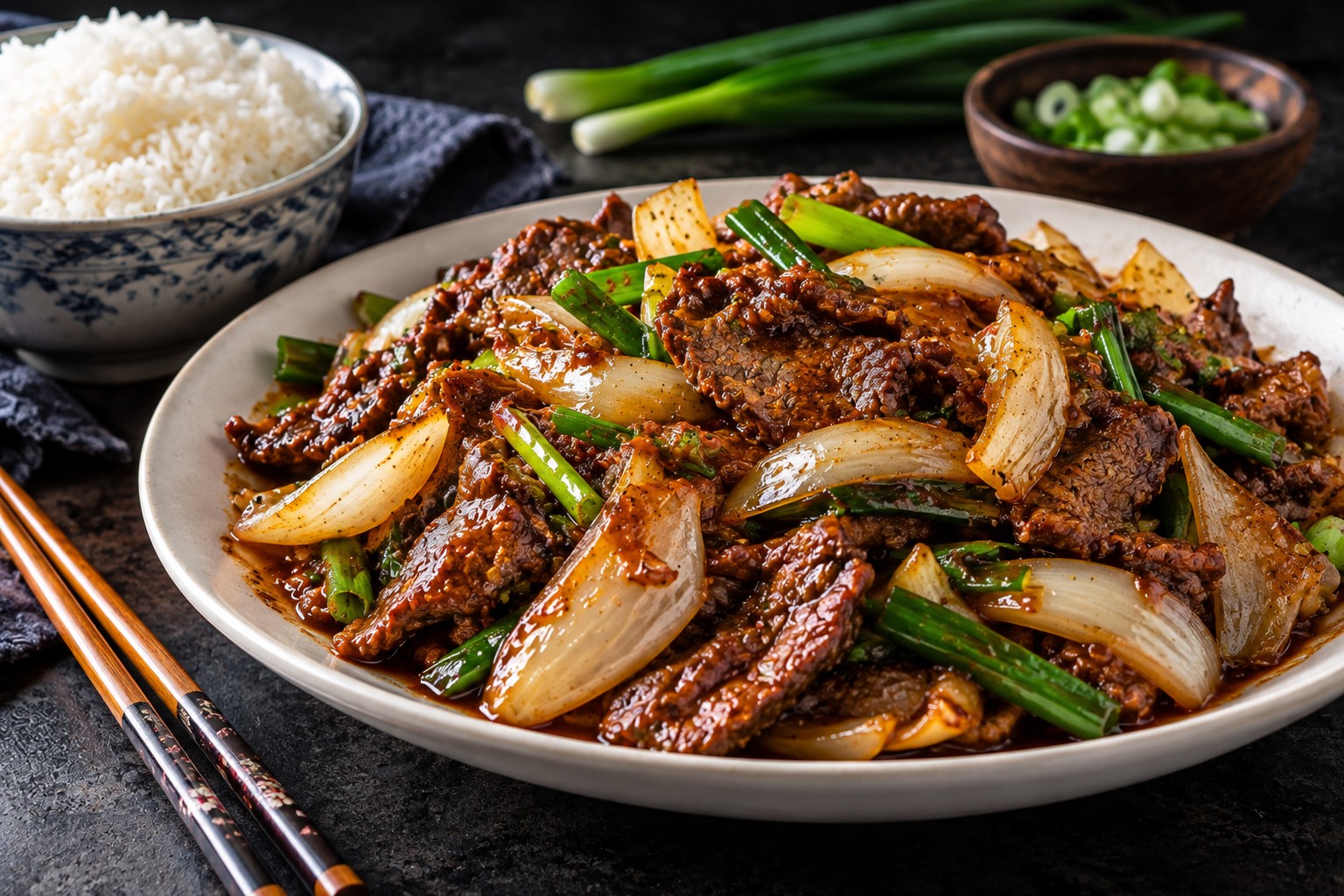 Chinese Beef and Onion Stir Fry
