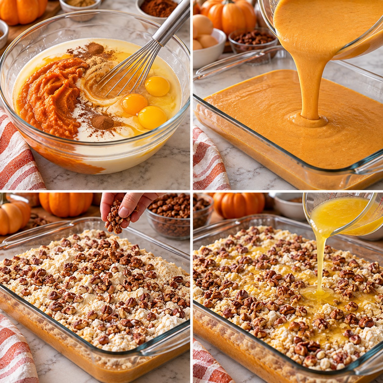 Easy Pumpkin Pie Crunch Bars step by step