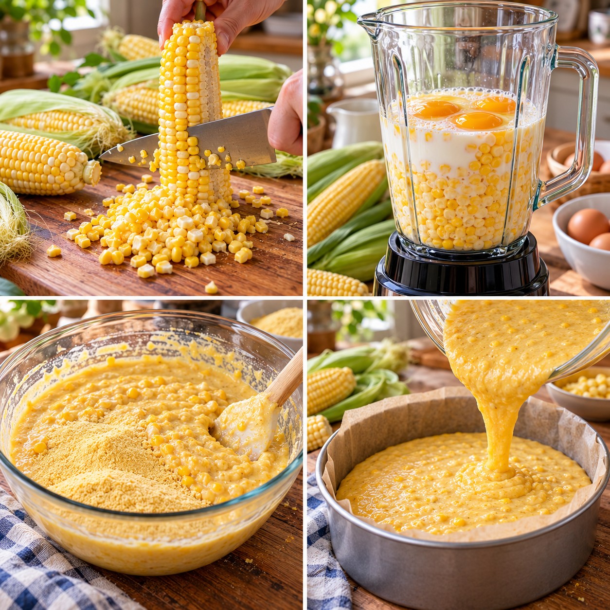 Fresh Sweet Corn Cake step by step