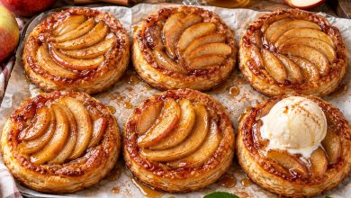 Honey Apple Upside-Down Puff Pastry Tarts