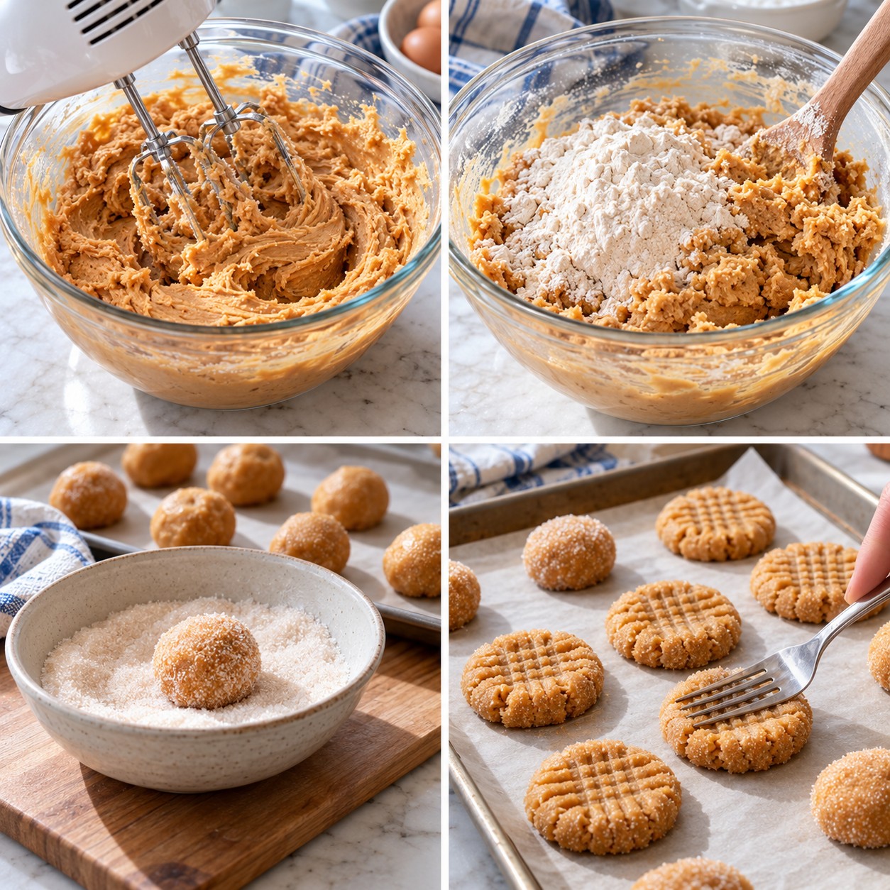 Old-School Cafeteria Peanut Butter Cookies step by step