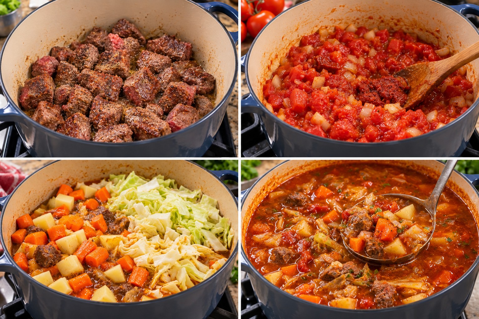 Tomato Beef Soup step by step